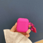 Solid Colour Keychain Airpods Case