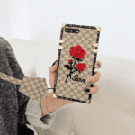 Luxury Square Embroidery 3D Rose Cases