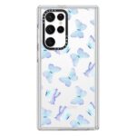 Lilac Aqua Blue Watercolor Hand Painted Butterfly Case