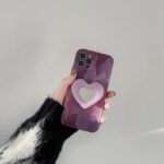 Purple Oil Painting Mirror Stand Case