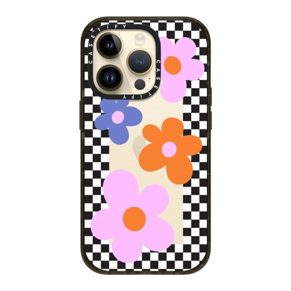 Checkered Floral Frame Case