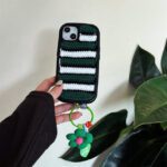 Flower Pendant Stripe Embroidered Case