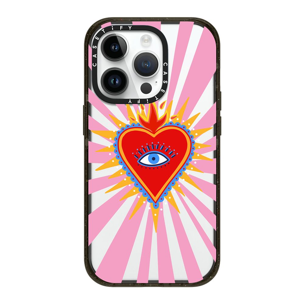 Pink Flaming Heart Case