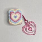 Rainbow Heart Pendant Wavy AirPods Case