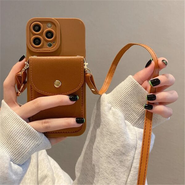 Crossbody Lanyard Wallet Leather Case - Image 4