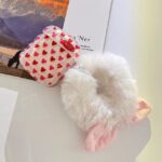 Red Heart Plush Pendant AirPods Case