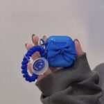 Bow Tie Blue Transparent Airpods Case