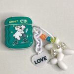 Green Wavy Dog AirPods Case