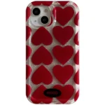 Red Hearts Glittering Case