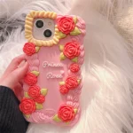 3D Rose Flower Silicone Cream Case