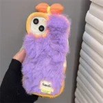 3D Bow Fur Plush Kickstand Holder Case