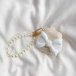 3D Bow Pearl Keychain Case