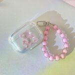 Laser Bear Pink Bracelet AirPods Case