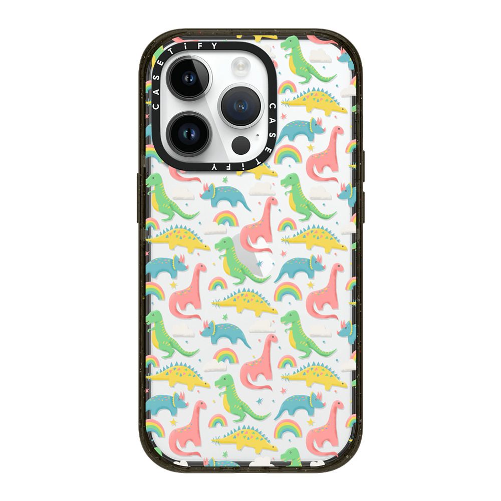 Dinosaurs + Rainbows in Pink Case