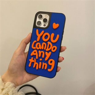 Fluorescent Skin Feel Letters Case