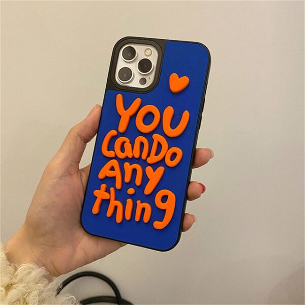 Fluorescent Skin Feel Letters Case