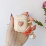 3D Heart Bow Pendant AirPods Case