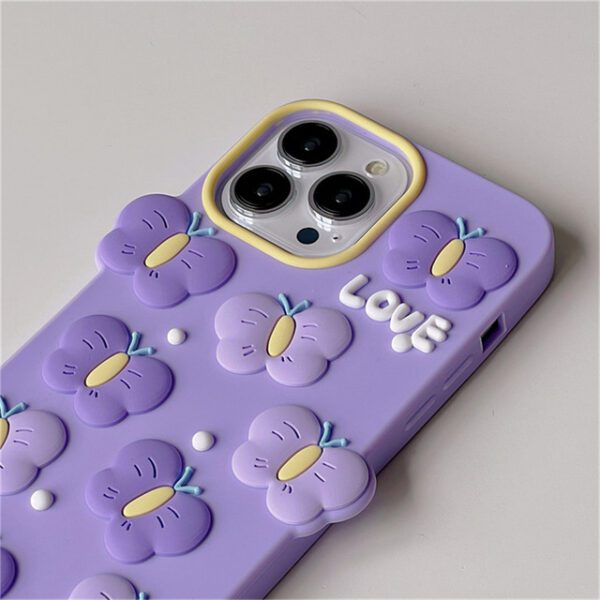 3D Purple Butterfly Silicone Case - Image 2