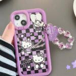 Purple Lattice Hello Kitty Case
