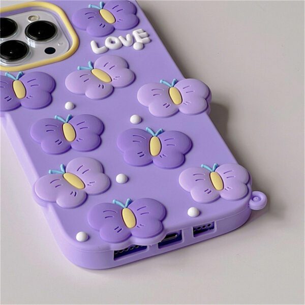 3D Purple Butterfly Silicone Case - Image 3