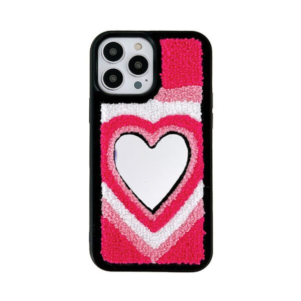 Heart Embroidery Mirror Case