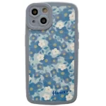 Blue Flower Leather Case