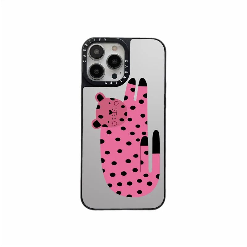 Pink Leopard Mirror Case