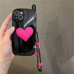 3D Heart Mobile Charm Case