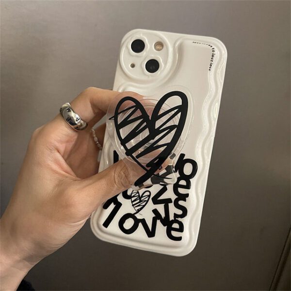 Black Letters Graffiti Heart Bracket Case - Image 2