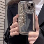 3D Plating Love Heart Pendant Glossy Case