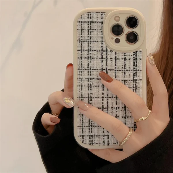Warm Plaid Fabric Plush Case - Image 2