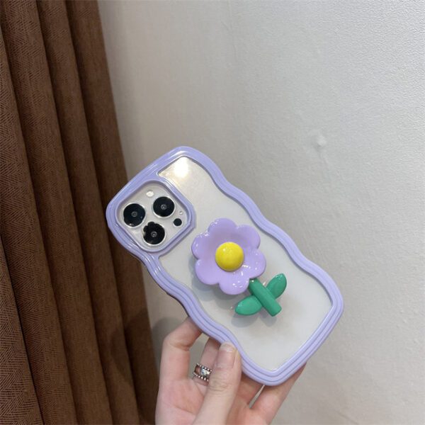 Purple Flowers Bracket Wavy Case - Image 2
