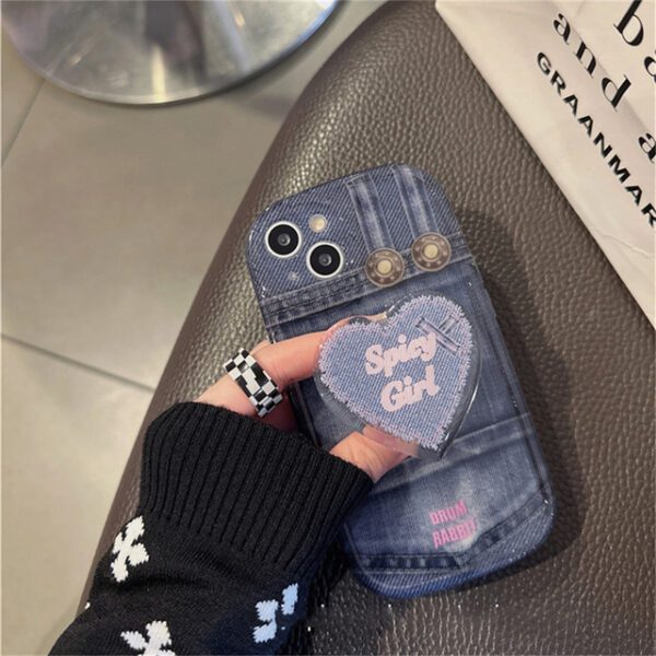 Denim Heart Holder Stand Case - Image 2