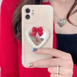 3D Bow Heart Mirror Glossy Case