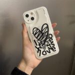 Black Letters Graffiti Heart Bracket Case
