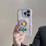 Purple Flowers Bracket Wavy Case