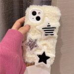 Fuzzy White Plush Star Case