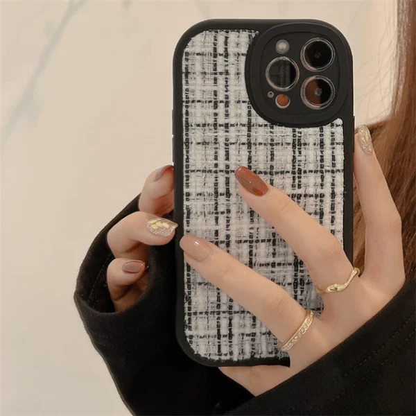Warm Plaid Fabric Plush Case - Image 3