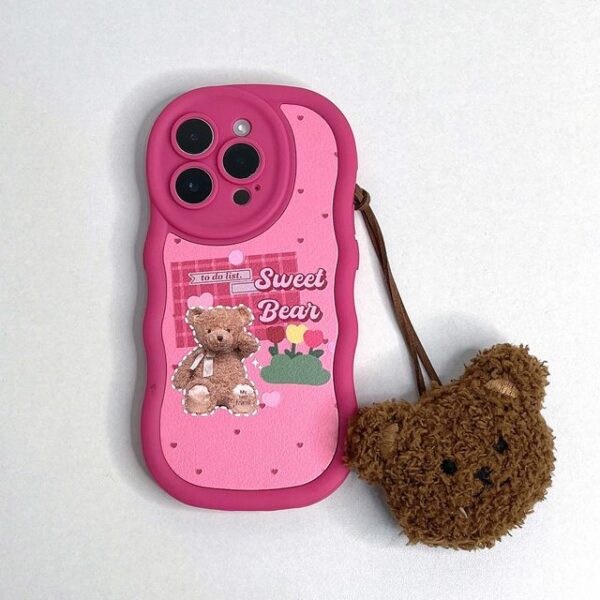 Wavy Leather Bear Pendant Case - Image 2