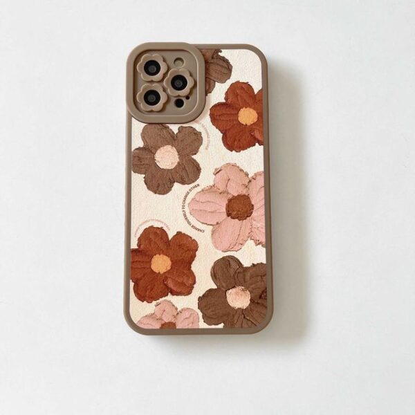 Brown Flower Camera Protector Case