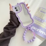 Cat Ear Mirror Purple Silicone Case