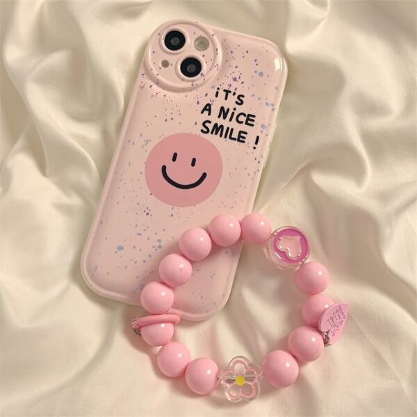 Pink Spotted Smiley Face Case