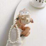Bear Pearl Keychain AirPods Case