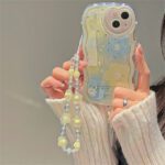 Epoxy Glitter Plating Flower Bracelet Case