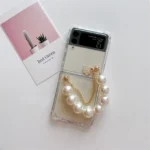 Samsung Pearl Camellia Beads Bracelet Case