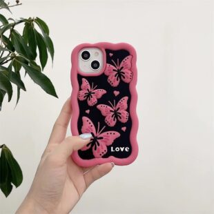 Pink Butterflies Bumper Silicone Case