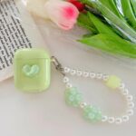 Avocado Green Flower Bracelet AirPods Case