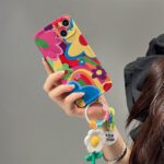 3D Graffiti Flower Keychain Case