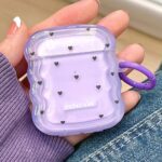 Gradient Purple Round Keychain AirPods Case