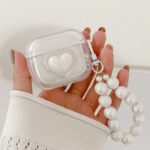 Laser Pearl Heart AirPods Case